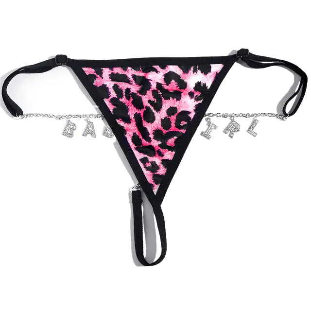 Custom Thongs With Alphabet Jewelry Personalized Crystal Letter Underwear