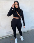 Women Sport Fitness 2 Two Piece Set Tracksuit