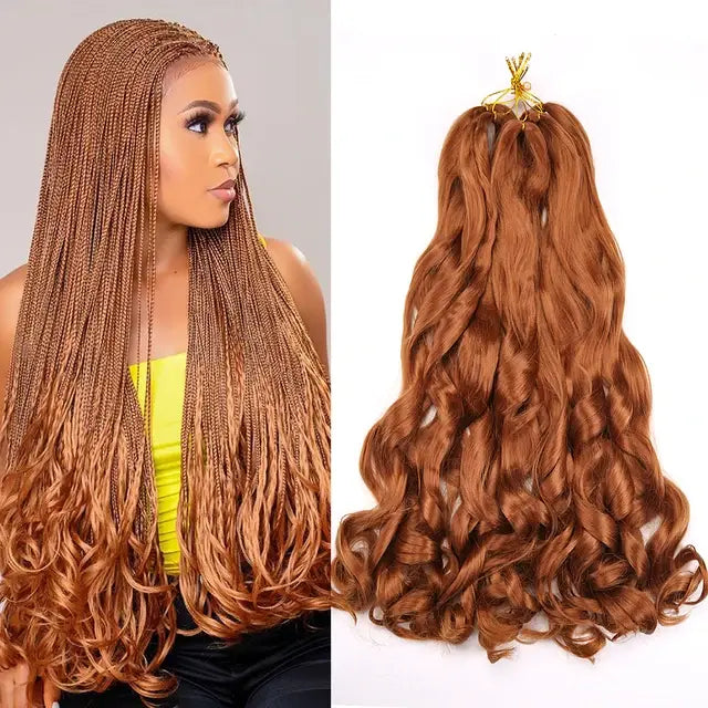 French Curly Crochet Braiding Hair Synthetic Loose Wave Ombre Braids Spiral Curls Pre Stretched Hair Extensions for Women