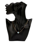 EVIL EYE Turkish Bead Necklace: Copper Gold Color Long Chain Jewelry