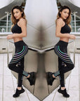 Kaminsky New Woman Fitness Leggings: High Elastic Shine Workout Pants