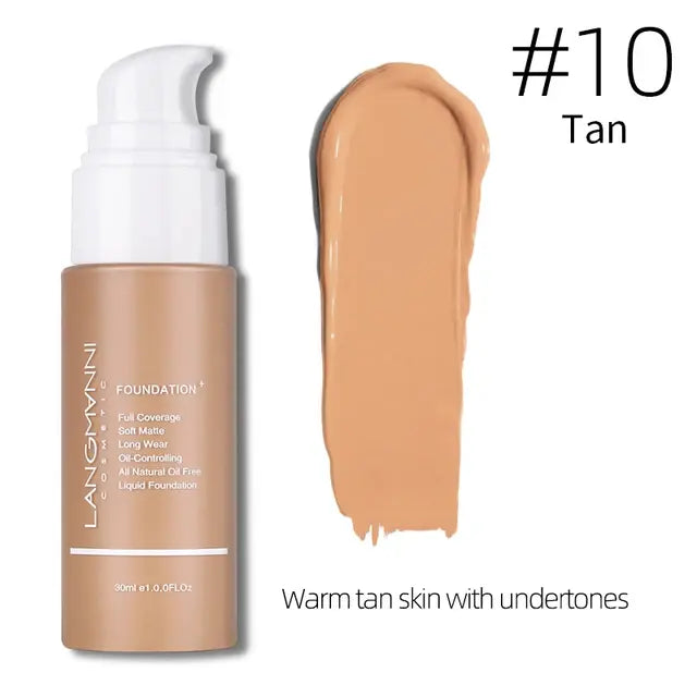 30ml Oil Control Matte Liquid Foundation Press