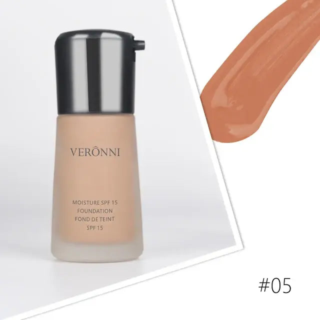 VERONNI Natural Waterproof Foundation High Quality Face Makeup Liquid Cosmetics Professional Makeup Concealer