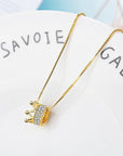 Princess Crown CZ Pendant Necklace: Unique Fine Jewelry for Women