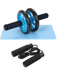 Home Fitness Set: Abdominal Wheel Roller, Push-Up Bar, and Jump Rope