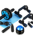 Home Fitness Set: Abdominal Wheel Roller, Push-Up Bar, and Jump Rope