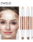 O.TW OO Double Head Contour Pen Waterproof Matte Finish Highlighters Shadow Liner Face Cosmetics