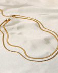 Uworld Simple Jewelry 18K Gold Plated Flat Snake Chain Layer Necklace