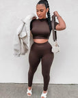 Women Sport Fitness 2 Two Piece Set Tracksuit