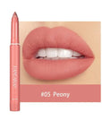 HANDAIYAN Matte Lipstick Non-smudge Rotating Lipstick Lip Liner with Pencil Sharpener