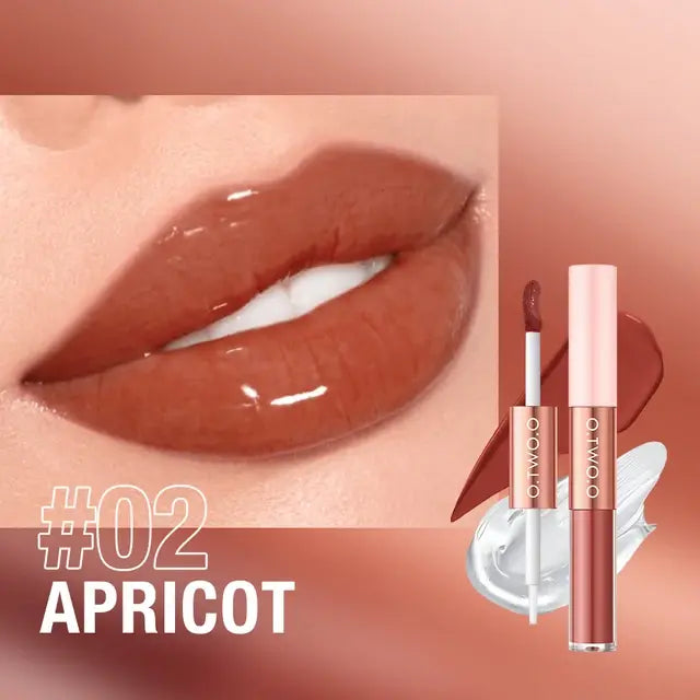 O.TWO.O Double Head Matte Lipstick 24hr Non-Stick Cup Lip Gloss Tint Plumper Long Lasting Waterproof Lipstick Makeup