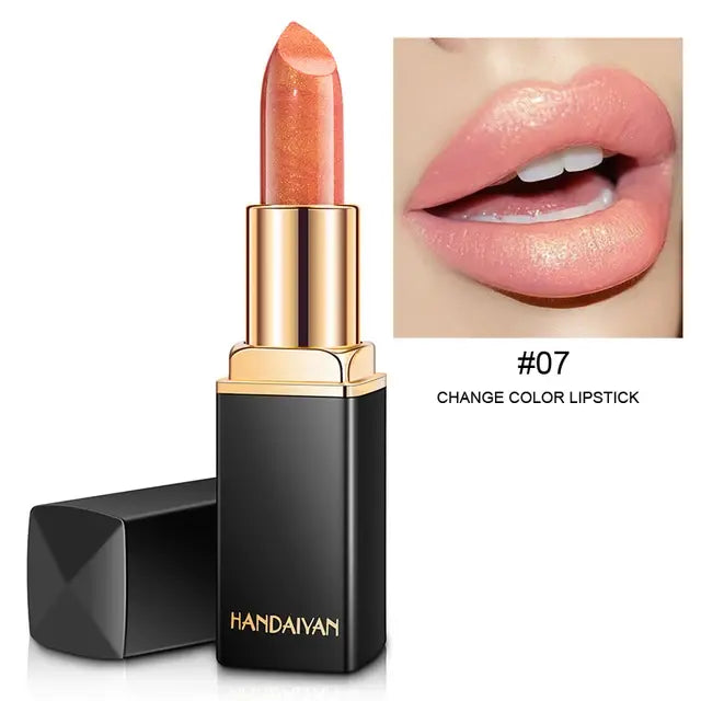 Shiny Gold Black Tube Lipstick Pearl Moisturizing Lipstick 9 Colors Available