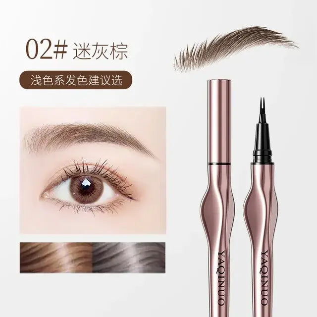 2 Point Wild Eyebrow Pencil Long Lasting Easy to Hold Eyebrow Tattoo Waterproof Fine Liquid Silkworm Korean Makeup